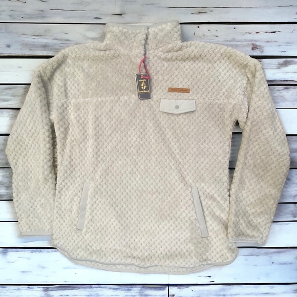 NEW Simply Southern Fog Long Sleeve Soft Sherpa Pullover Sweatshirt - Size Large - Picture 1 of 1